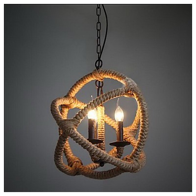 Retro 3 Lamp Hemp Rope...